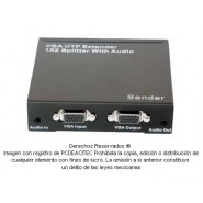 Extensor / Splitter VGA+audio 1x2, 300 m RJ45 con receptores